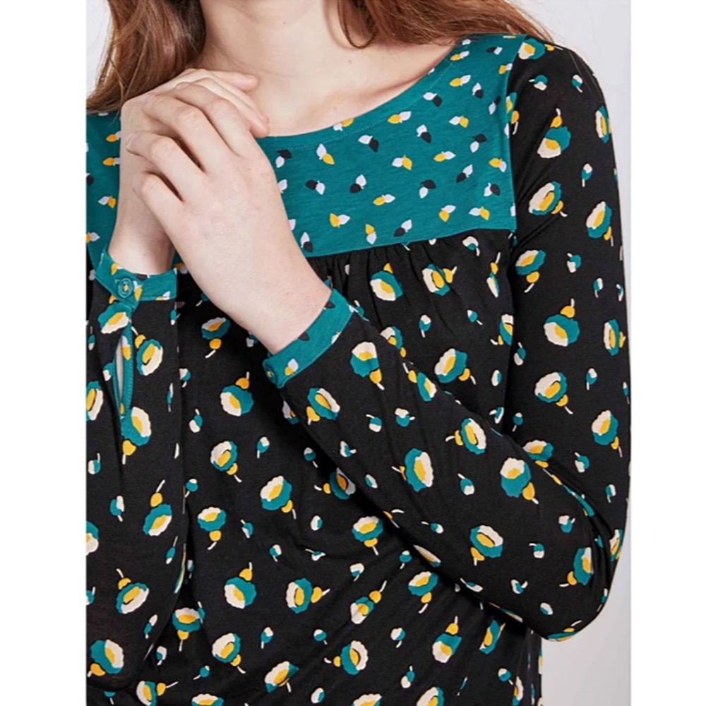 Boden Chepstow Colorblock Printed Long Sleeve Top